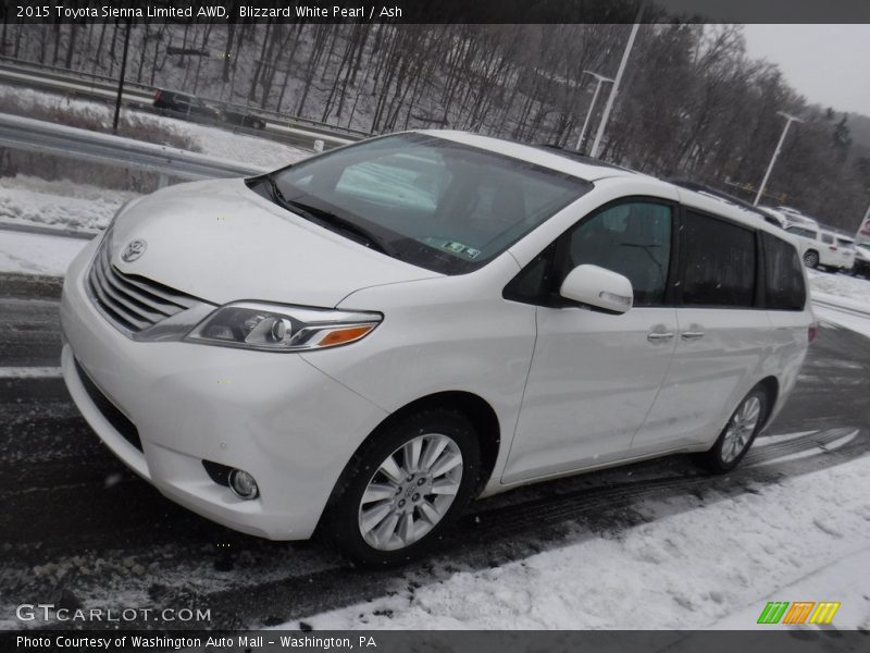 Blizzard White Pearl / Ash 2015 Toyota Sienna Limited AWD