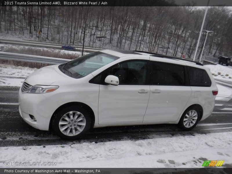 Blizzard White Pearl / Ash 2015 Toyota Sienna Limited AWD
