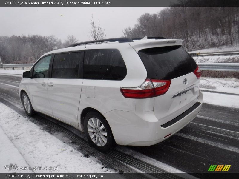 Blizzard White Pearl / Ash 2015 Toyota Sienna Limited AWD