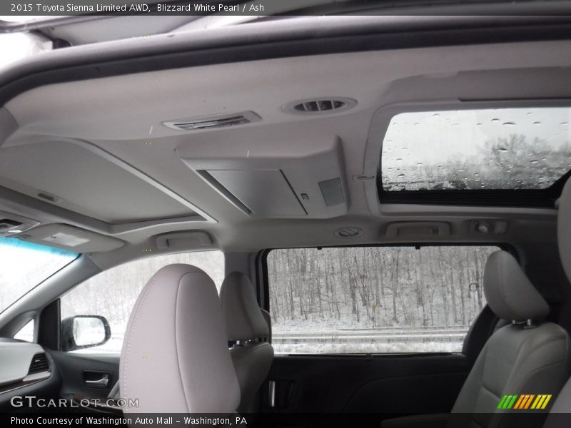 Blizzard White Pearl / Ash 2015 Toyota Sienna Limited AWD
