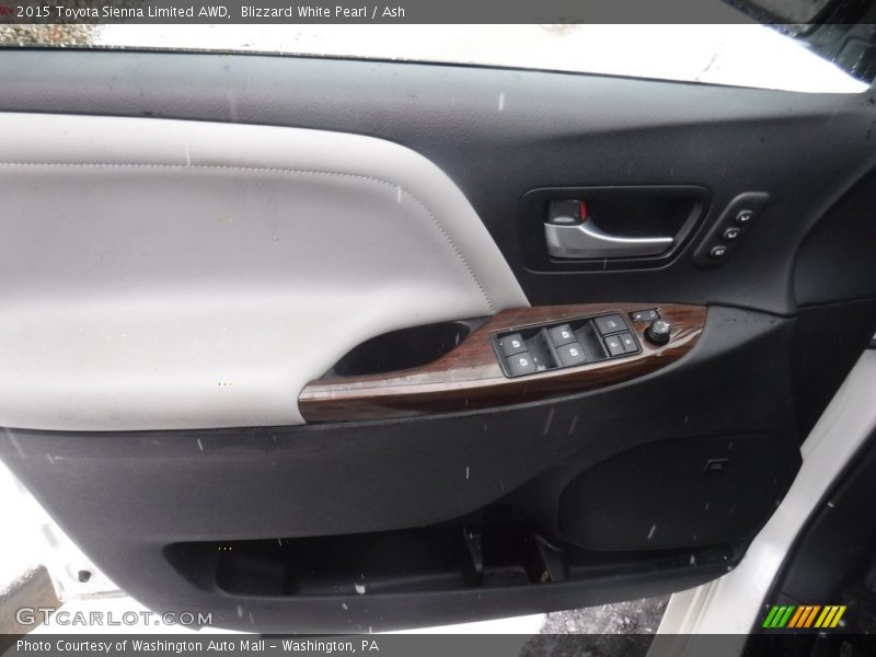 Blizzard White Pearl / Ash 2015 Toyota Sienna Limited AWD
