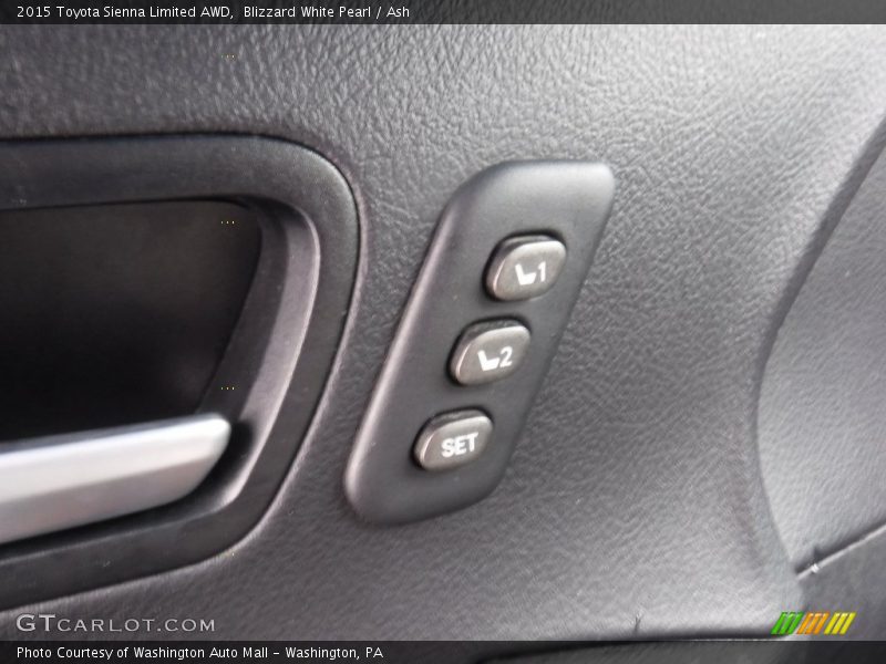 Blizzard White Pearl / Ash 2015 Toyota Sienna Limited AWD