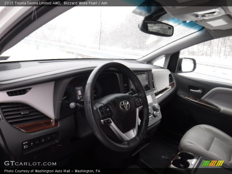 Blizzard White Pearl / Ash 2015 Toyota Sienna Limited AWD