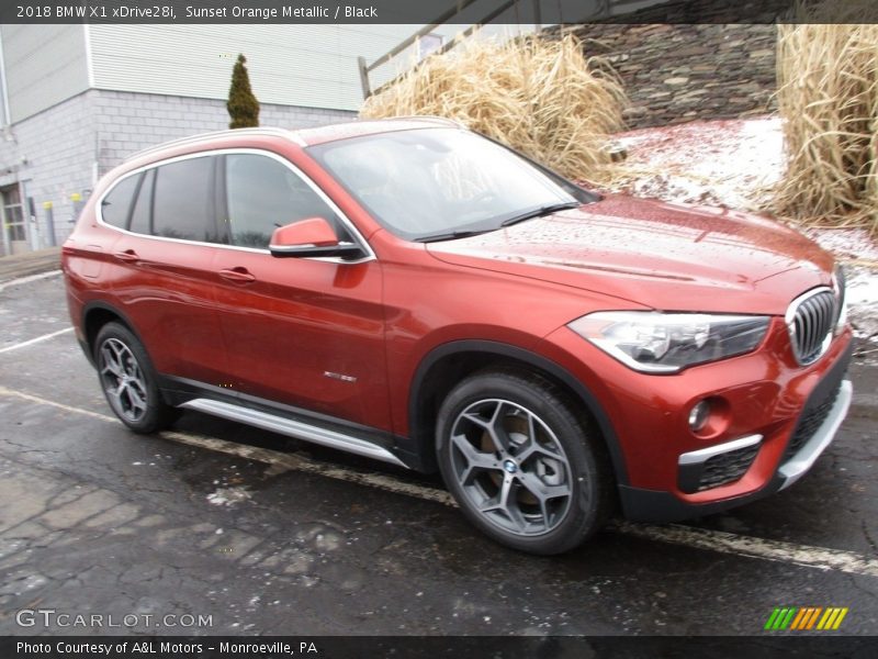Sunset Orange Metallic / Black 2018 BMW X1 xDrive28i