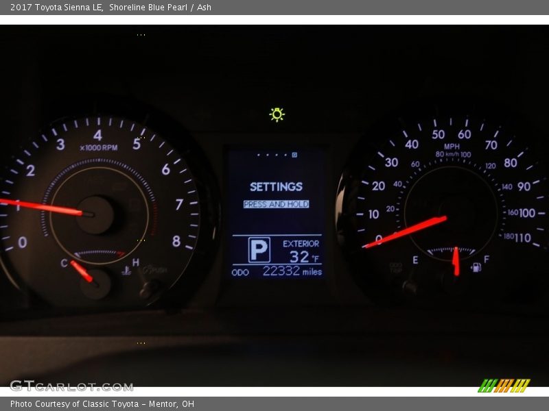 Shoreline Blue Pearl / Ash 2017 Toyota Sienna LE