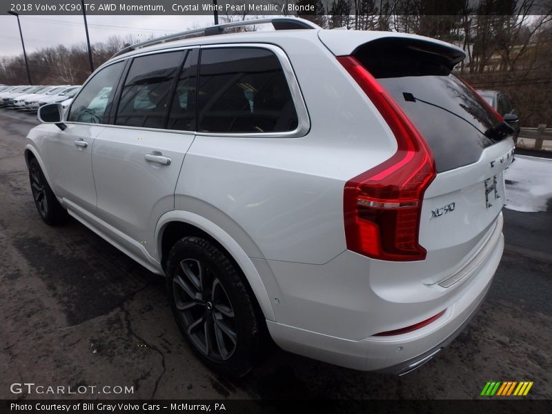 Crystal White Pearl Metallic / Blonde 2018 Volvo XC90 T6 AWD Momentum