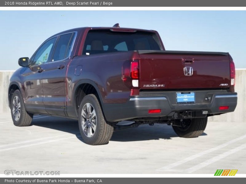 Deep Scarlet Pearl / Beige 2018 Honda Ridgeline RTL AWD