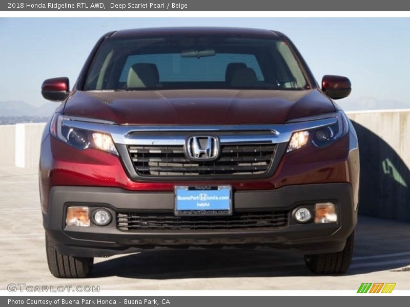 Deep Scarlet Pearl / Beige 2018 Honda Ridgeline RTL AWD