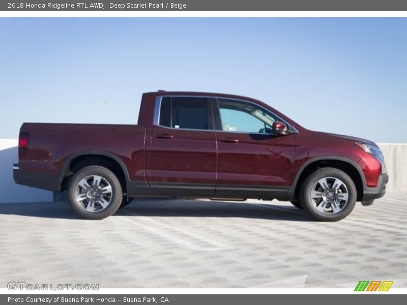 Deep Scarlet Pearl / Beige 2018 Honda Ridgeline RTL AWD