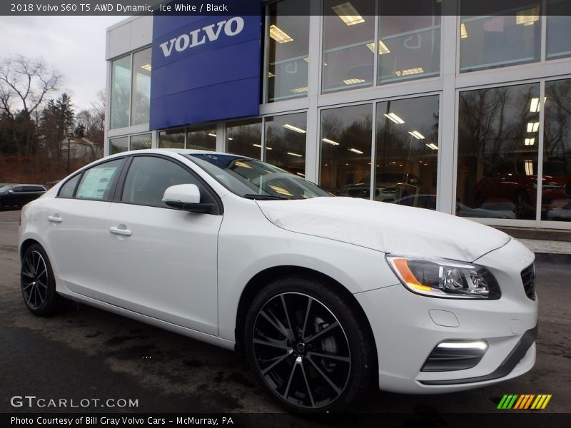 Ice White / Black 2018 Volvo S60 T5 AWD Dynamic