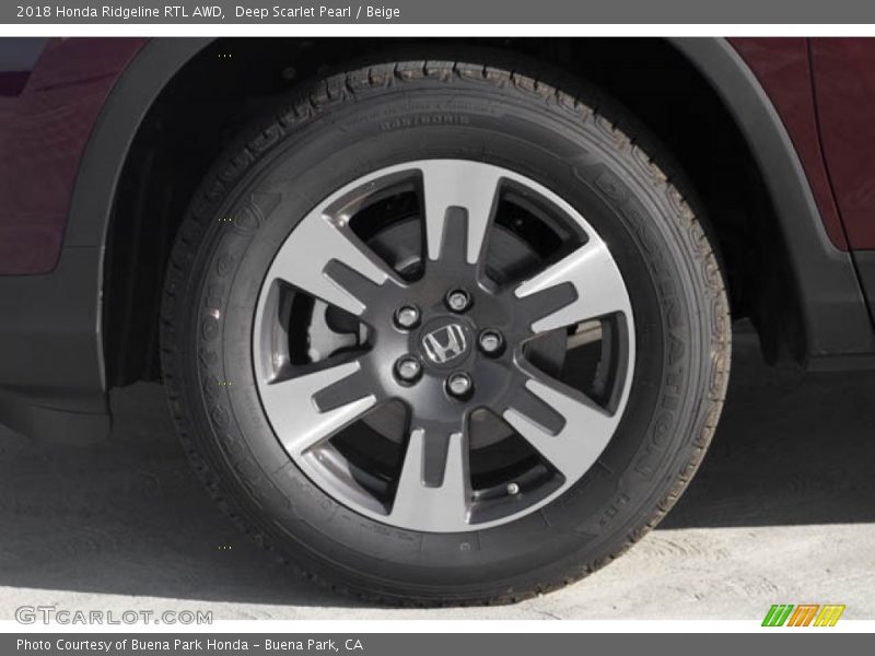 Deep Scarlet Pearl / Beige 2018 Honda Ridgeline RTL AWD