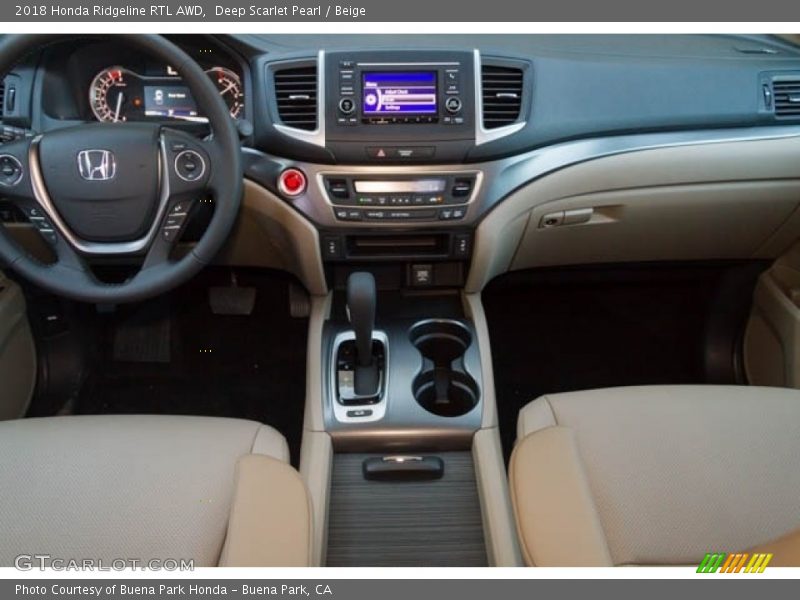 Deep Scarlet Pearl / Beige 2018 Honda Ridgeline RTL AWD
