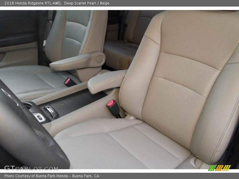 Deep Scarlet Pearl / Beige 2018 Honda Ridgeline RTL AWD