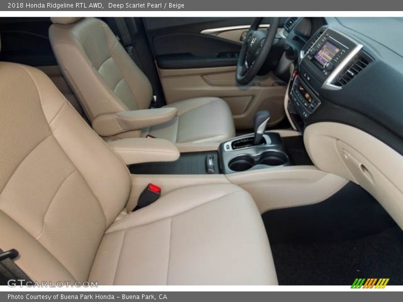 Deep Scarlet Pearl / Beige 2018 Honda Ridgeline RTL AWD