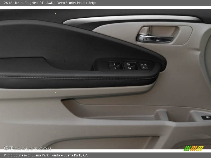Deep Scarlet Pearl / Beige 2018 Honda Ridgeline RTL AWD