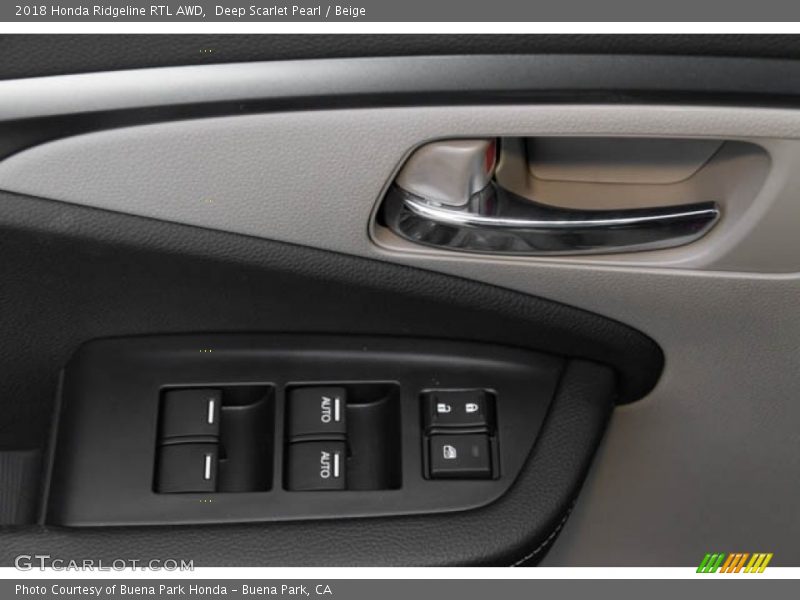 Deep Scarlet Pearl / Beige 2018 Honda Ridgeline RTL AWD