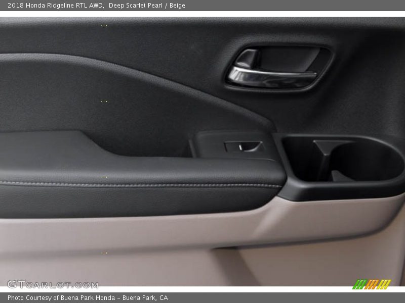 Deep Scarlet Pearl / Beige 2018 Honda Ridgeline RTL AWD