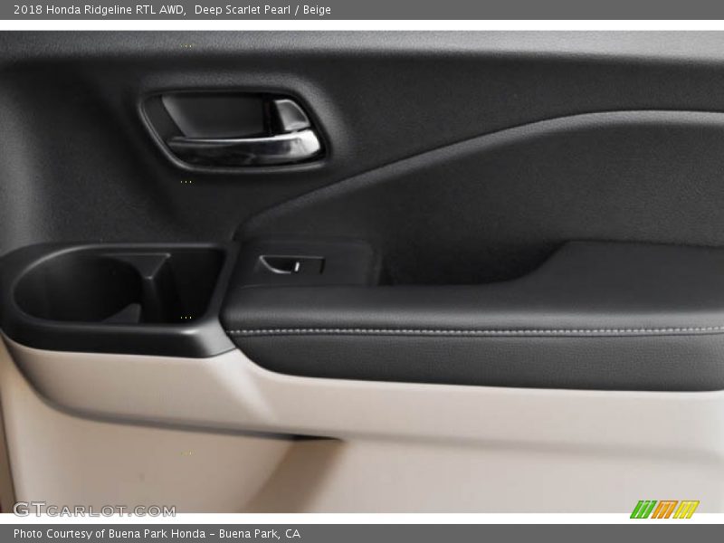 Deep Scarlet Pearl / Beige 2018 Honda Ridgeline RTL AWD