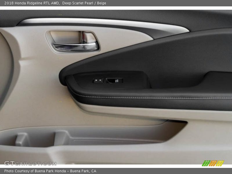 Deep Scarlet Pearl / Beige 2018 Honda Ridgeline RTL AWD