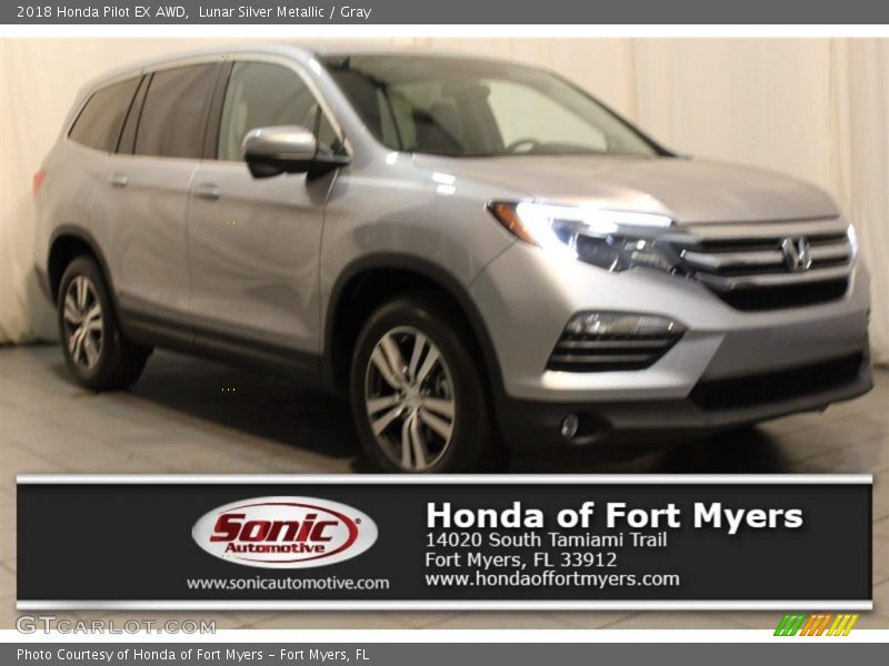 Lunar Silver Metallic / Gray 2018 Honda Pilot EX AWD
