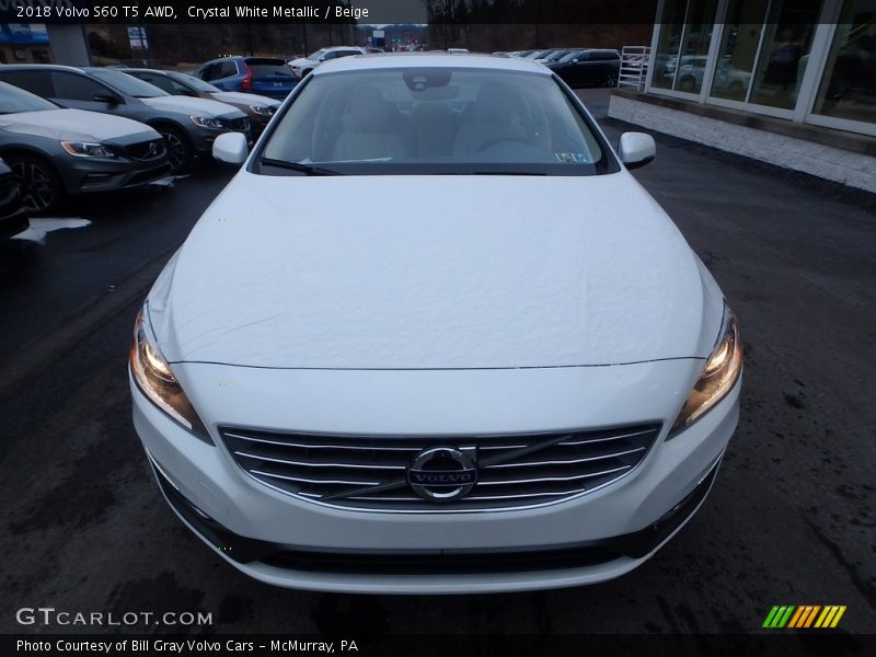 Crystal White Metallic / Beige 2018 Volvo S60 T5 AWD