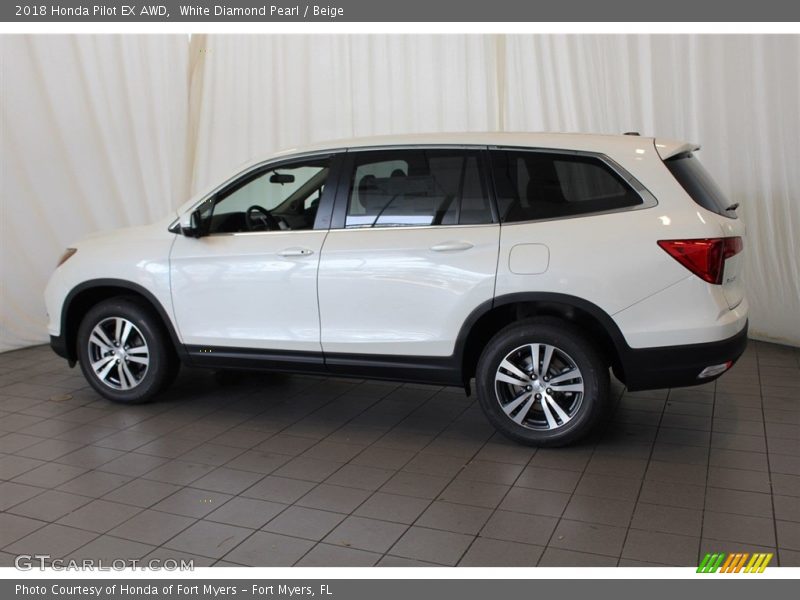 White Diamond Pearl / Beige 2018 Honda Pilot EX AWD