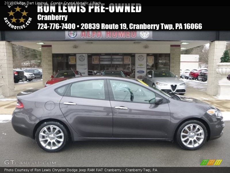 Granite Crystal Metallic / Black 2015 Dodge Dart Limited