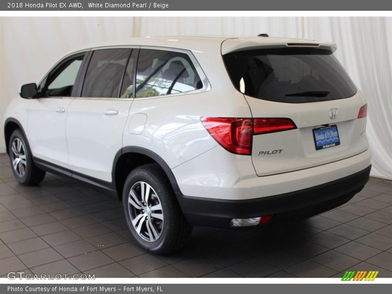 White Diamond Pearl / Beige 2018 Honda Pilot EX AWD