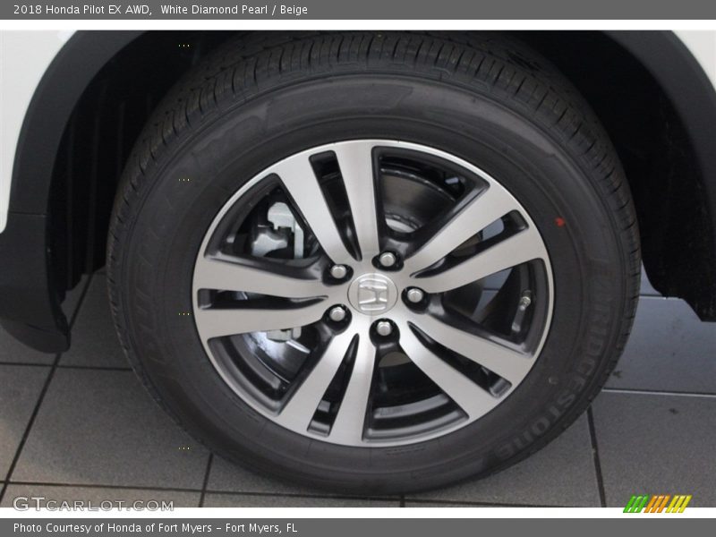 White Diamond Pearl / Beige 2018 Honda Pilot EX AWD