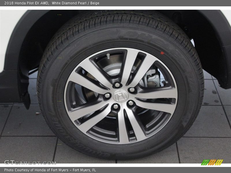 White Diamond Pearl / Beige 2018 Honda Pilot EX AWD