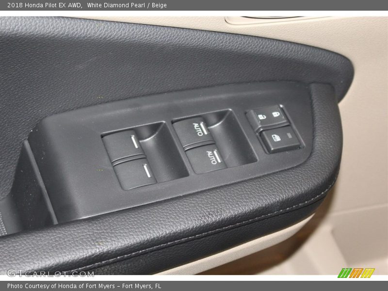 White Diamond Pearl / Beige 2018 Honda Pilot EX AWD