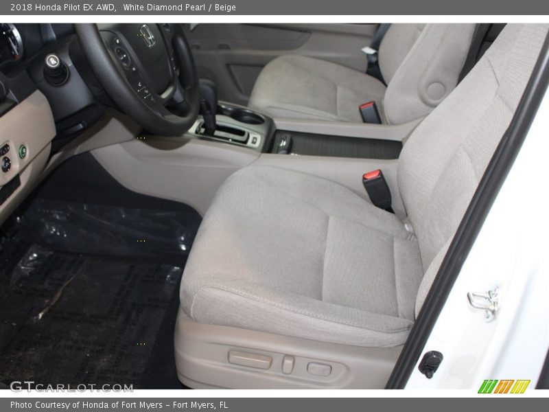 White Diamond Pearl / Beige 2018 Honda Pilot EX AWD