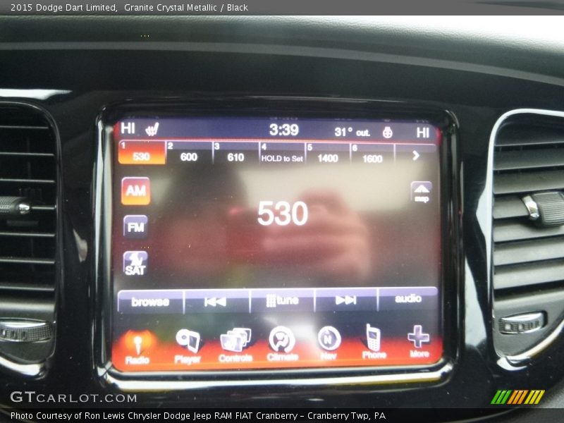 Granite Crystal Metallic / Black 2015 Dodge Dart Limited