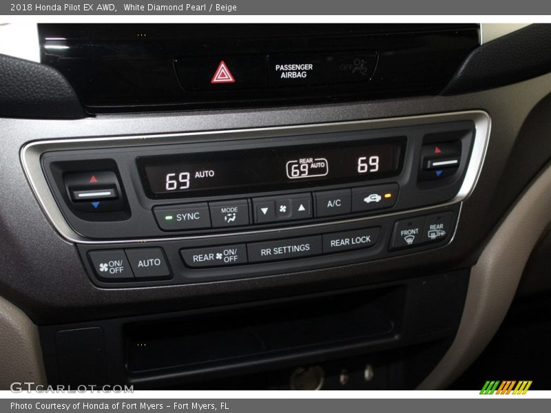 White Diamond Pearl / Beige 2018 Honda Pilot EX AWD