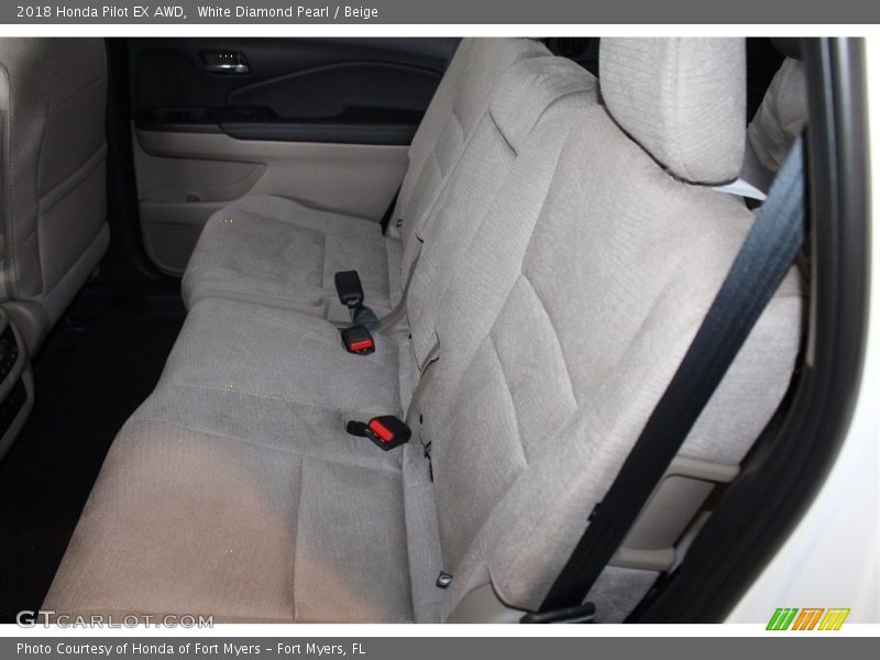 White Diamond Pearl / Beige 2018 Honda Pilot EX AWD