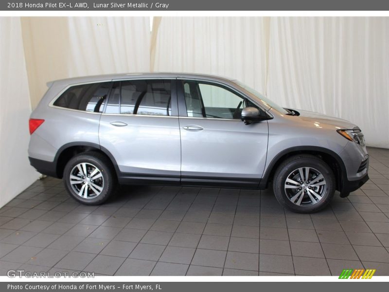 Lunar Silver Metallic / Gray 2018 Honda Pilot EX-L AWD