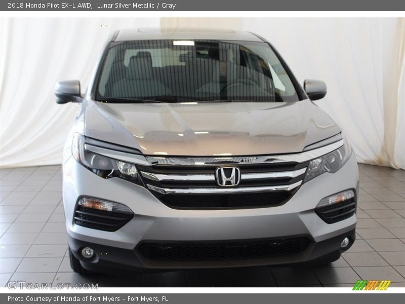 Lunar Silver Metallic / Gray 2018 Honda Pilot EX-L AWD
