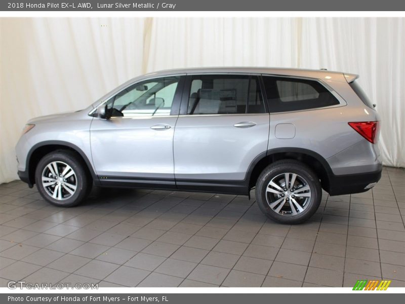 Lunar Silver Metallic / Gray 2018 Honda Pilot EX-L AWD