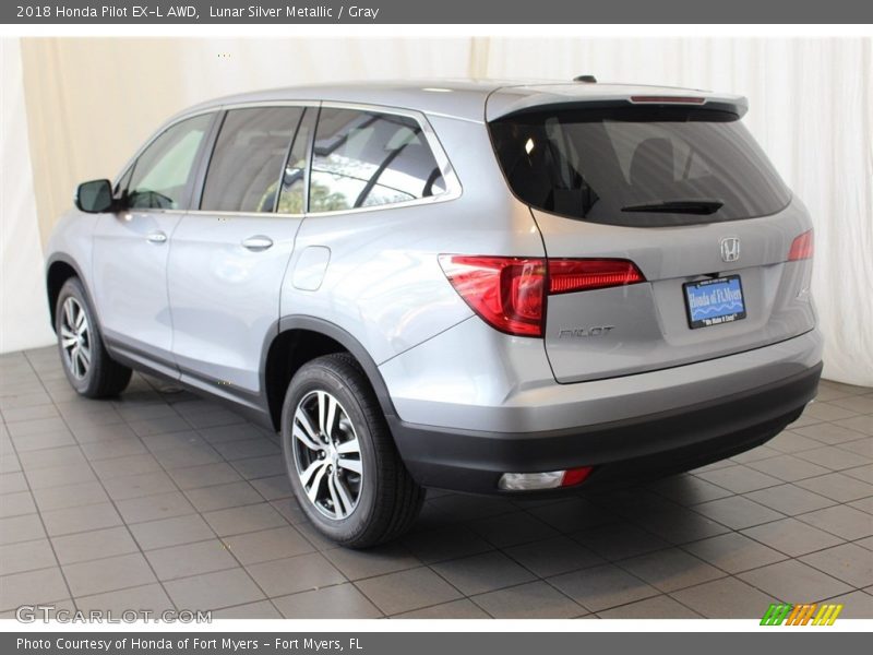 Lunar Silver Metallic / Gray 2018 Honda Pilot EX-L AWD