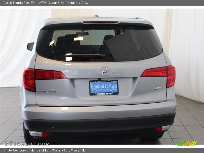 Lunar Silver Metallic / Gray 2018 Honda Pilot EX-L AWD