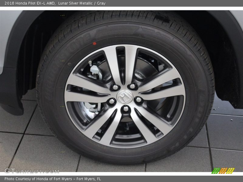 Lunar Silver Metallic / Gray 2018 Honda Pilot EX-L AWD