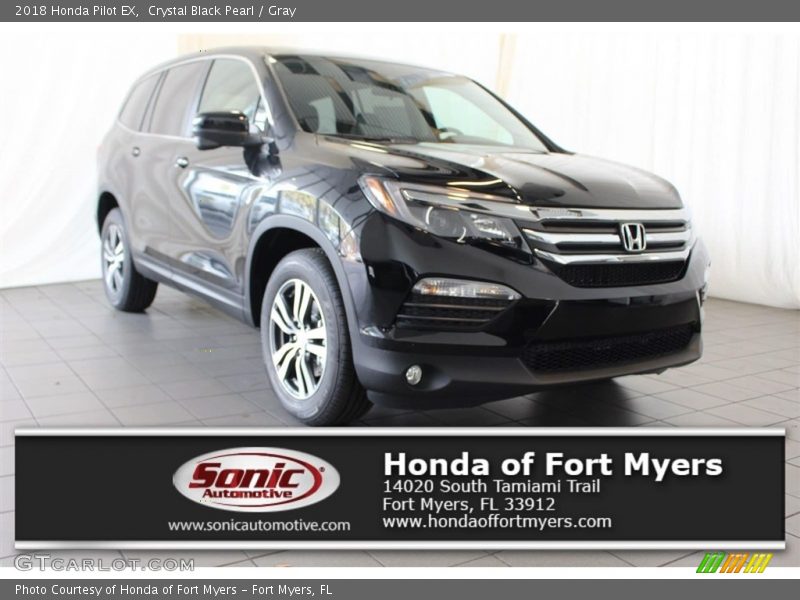 Crystal Black Pearl / Gray 2018 Honda Pilot EX