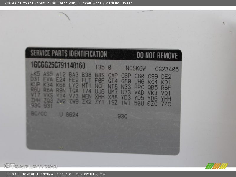 Summit White / Medium Pewter 2009 Chevrolet Express 2500 Cargo Van