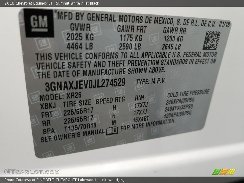 Summit White / Jet Black 2018 Chevrolet Equinox LT