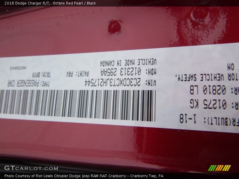 Octane Red Pearl / Black 2018 Dodge Charger R/T
