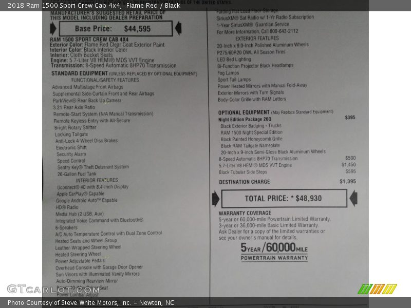 Flame Red / Black 2018 Ram 1500 Sport Crew Cab 4x4