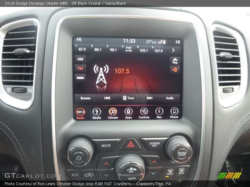 DB Black Crystal / Sepia/Black 2018 Dodge Durango Citadel AWD