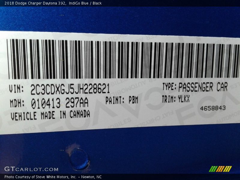 IndiGo Blue / Black 2018 Dodge Charger Daytona 392