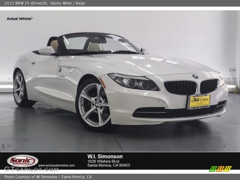 Alpine White / Beige 2012 BMW Z4 sDrive28i