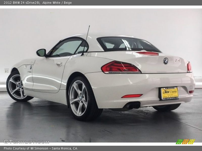 Alpine White / Beige 2012 BMW Z4 sDrive28i